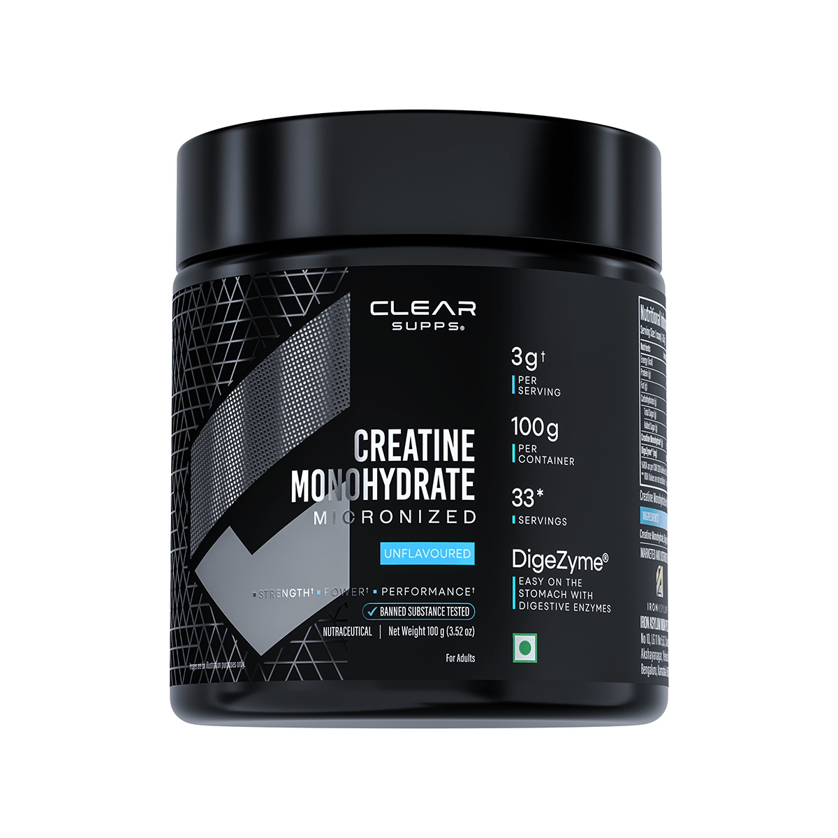 CLEARSUPPS CREATINE MONOHYDRATE — 100gm